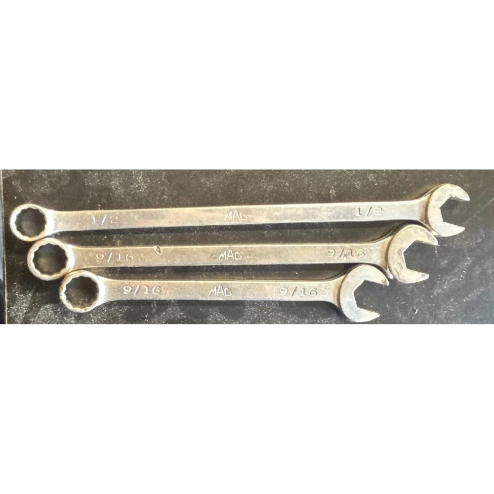 Mac Tools‎ Wrench Set 3pc SAE 1/2 9/16 CL16L CL18 CW18 USA Vintage Combination